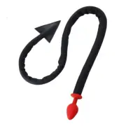 Black Devil Anal Plug Whip Silicone Butt Tail Cosplay Plugtail 109Cm Sex Adult G