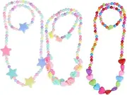 SAFIGLE Stylish Necklace Bracelet Set Children's Jewelry Set of 3 for Matching Outfits Party Accessory