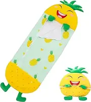Kid Sleeping Bag with Pillow - Larger Toddler Nap Mat Blanket Plush Slumber Bag for Boys Girls Daycare Preschool Kindergarten Birthday Gift Travel Sleepover Ages 3-6 Years