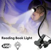 USB Reading Light Flexible LED Lamp Laptop Computer Clip-On Bed Desk Table Black