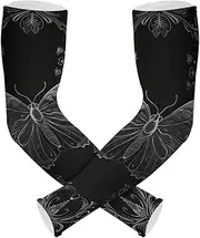 [Yoogain] UV Protection Arm Compression Sleeves Gothic Style Butterfly Compression Sleeve for Volleyball, Basketball, Cycling Strong Air Permeability cubre brazos, Gothic Style Butterfly