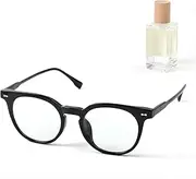 Saraudy - Computer Glasses for Women Anti Eye Strain Round Blue Light Reading Phone Screen Reading Clear Frame Translucent Dark Grey 50MM, Black, 50mm