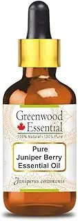Greenwood Essential Pure Juniper Berry Essential Oil (Juniperus communis) with Glass Dropper Steam Distilled for Personal Care 15ml (0.50oz)