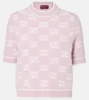 [Gucci] Gucci GG wool bouclé jacquard top AU 8 pink
