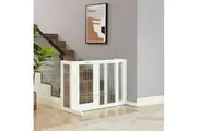 Freestanding Retractable Dog Barrier with Gate Large
