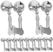 10pcs Fishing Induction Bell Bells for Fishing Poles Fishing Gear Alarm Fishing Alarms Indicator Fishing Bell Fishing Bite Alarm Bell Fishing Pole Alarm Stainless Steel Silver