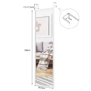 Full-Length Adjustable Hanging Mirror for Bedroom, Wall or Door Mount