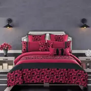 Luxton Afton Pintuck Black Red Quilt Cover Set /optionals ( Queen / King / Super King / Double /Options)