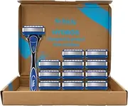 Schick - Hydro 5 Razor Kit for Men | 1 Handle with 12 Refills | Hydrating Gel Pools with Aloe| Protection from Irritation | 5 Blade Cartridge with Skin Guards | Precision flip back trimmer