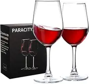 [PARACITY] Wine Glasses, Crystal Clear Glass, Long Stem Wine Glass for Red and White Wine - 10 OZ (Set of 2)