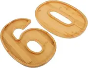 FONDOTIN 1 Set Reusable Fillable Number Tray Wooden Serving Trays for Party for Fruits Desserts and Snacks Convenient and Safe for Long Term Use