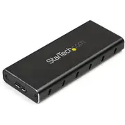StarTech.com Drive Enclosure SATA/600, M.2 - USB 3.1 Micro-B Host Interface - UASP Support External - Black, Silver - TAA Compli