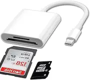 (Apple MFi Certified) USB C to SD Card Camera Reader for iPhone 15,Memory Card Reader Trail Camera Viewer SD Card Adapter for iPhone 15 Plus/15 Pro/15 Pro Max, iPad 10/Pro (Dual Slot)