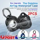 2PCS For Apple AirTag Protective Case TPU Cover Air Tag Tracker Loop Holder Key