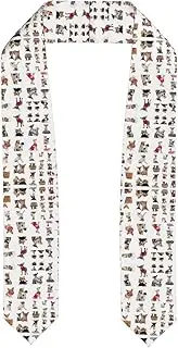 [SKKNT] Cute Chihuahua Pug Pattern Print Graduation Shawl Stole For Academic Commencements Honor Sash Congratulations Gift