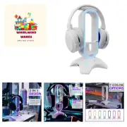RGB Headset Stand - 3 in 1 Gaming Headphone Stand for Desk with Mouse Bungee ...