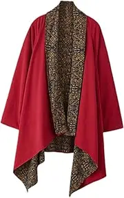 [UxicRuya] Men's Cotton Blend Cardigan, Ethnic Irregular Hem Casual Coat, Lightweight Cardigan