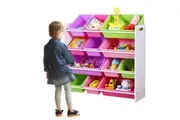 Levede 12 Bins Toy Organizer Bookshelf White