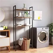 SPXMQSS Over Toilet Storage Unit, Over Washing Machine Storage Unit, 3-Tier Bathroom Storage Rack Freestanding Toilet Space Saver with Open Compartments, 63x24x163cm