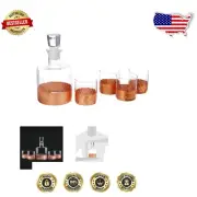5-Piece Decorative Whiskey Decanter Set in Copper Daphne - Elegant Gift