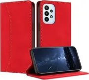 [Mo-Beauty] Case for Samsung Galaxy A53 5G, Mobile Phone Case Samsung A53 5G, Galaxy A53 5G Case, PU Leather Flip Folding Protective Case Magnetic Leather Flip Case Cover Case Samsung A53 5G (Red)