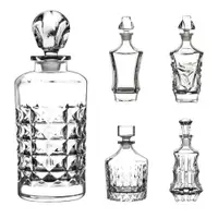 在飛比找ETMall東森購物網優惠-精美浮雕歐式水晶玻璃威士忌烈酒洋酒瓶子家用酒柜裝飾空酒瓶酒樽