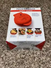 NIB Nostalgia MyMini Griddle - Makes Pancakes Omelets Pizza Eggs Cookies - Red
