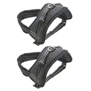 2x Paws & Claws 120cm Adjustable Strong Soft Padded Pet Harness Dog Vest XXL BLK