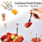 Steel Kids Food Picks Children Fruit Forks Bento Crockery Cute Mini Toothpicks