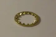 SET OF 5 STEEL BRASS PLATED 1/4IP LOCK WASHERS FOR 1/2" LAMP PIPE 57041J