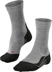 [FALKE] Women's TK5 Wander Hiking Socks Merino Wool Black Grey More Colours Thin Lightweight Padded Cushioned Sole Breathable Quick Dry Anti-Blister 1 Pair
