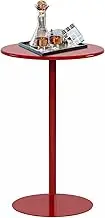 High Table, Round Bar Table, Metal Bistro Pub Table for Kitchen, Living Room, Metal Cocktail Drink Table Red Coffee Counter Table for Indoor Outdoor, Sofa Side Table, Nightstand