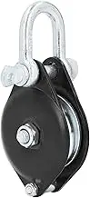 Swivel Shackle Pulley, 0.4T Load Capacity Heavy Duty Alloy Steel Lifting Crane Swivel Hook Single Pulley Block Hanging Wire Towing Wheel for Sailboat, Sailing Rigging Shackles