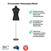 Female Dressmaker Mannequin Tailor Dummy Torso Clothes Model Display Stand Black
