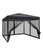[Instahut] Mesh Outdoor Pop Up Gazebo Marquee 3x3 in Black