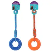 2x Paws & Claws Dog/Pet 45cm Rubber Donut Tugger TPR Ring Interactive Toy Asst