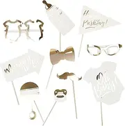 Ginger Ray Oh Baby Shower Photo Booth Props Gold Foiled