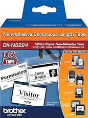 Brother DKN5224 54mm Black on White Non-Adhesive Continuous Length Paper Label Tape
