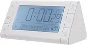 Digital Alarm Clock, Large Display Battery Operated 3 Alarm Settings Snooze Time Date Day Temperature Display Electronic LED Clock for Bedroom Office, Powered by 2 AAA Batteries