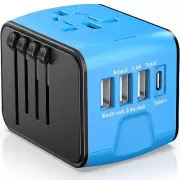 ISIX Universal Travel Adapter, International Power Plug Adapter with 4 USB Po...