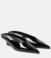 [Toteme] Toteme Sharp patent leather wedge mules AU 9 black