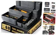 [Upgraded] Tool Box Organizer Tray, Toolbox Desk Drawer Organizer, Tool 60 PCS
