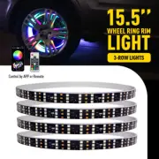 4X 15.5" RGB LED Wheel Ring Lights For Truck Car Rim Light Bluetooth APP Control