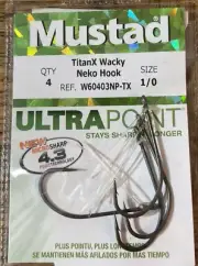 Mustad TitanX Wacky Neko Hook Size 1/0-1ea 4Pk-Brand New-SHIPS N 24 HOURS