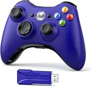 Controller Remote Gamepad Wireless Controller For Xb&ox 360/Sl&im/El&it&e/Winodow/PC Video Game Gamepad 6-axis Joystick Dual Vibration 2.4G Gaming(Blue)