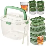 Ice Cube Tray for Freezer with Lid and Bin Silicone Ice Cube Tray Ice Bucket ...