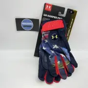 Under Armour UA Bryce Harper Pro Batting Gloves USA Stars and Stripe Size Large
