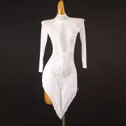 Latin Dance Dress Salsa Tango Cha cha Ballroom Rhinestone Competition Dress Chic