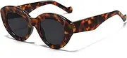 [AIEYEZO] Cat Eye Sunglasses for Women Diamond Cutting Lens Fashion Vintage Rimless Sun Glasses Gradient Retro Shades