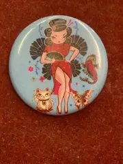 Fluff Designer Tattoo Badge Japanese Pin Up Girl